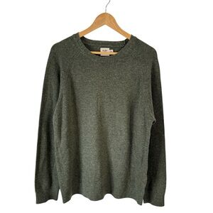 Flint & Tinder Extra Fine Merino Wool Sweater Preppy Academia Cabin Hike Green L